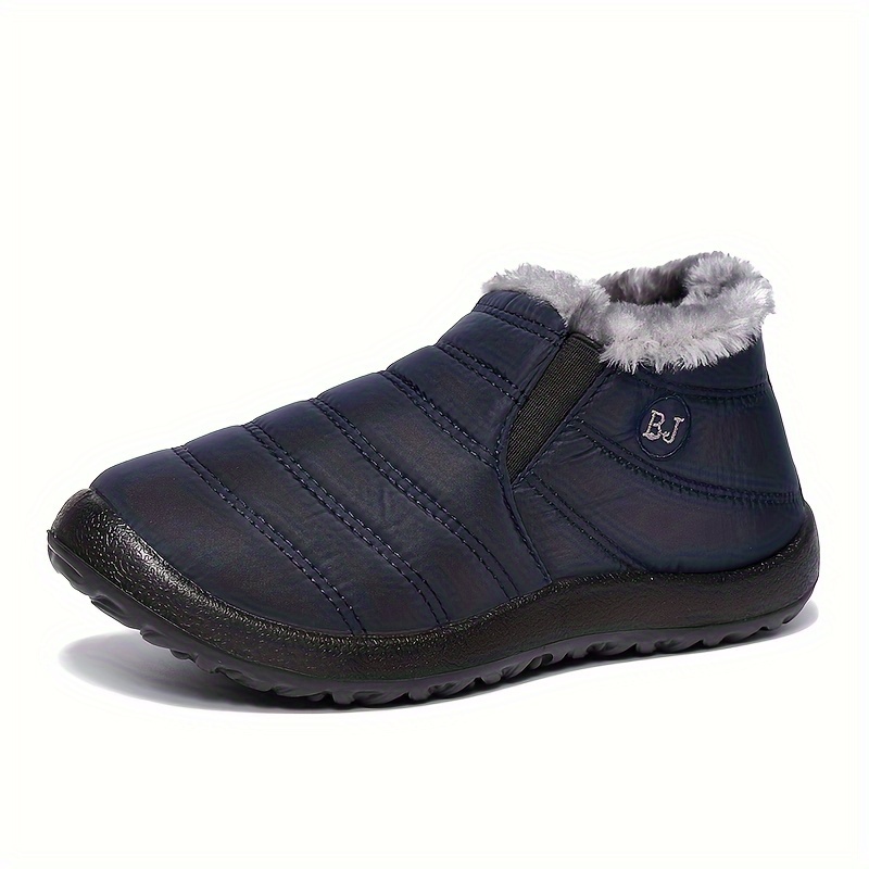 mens snow boots winter thermal shoes windproof hiking boots with fuzzy lining details 2