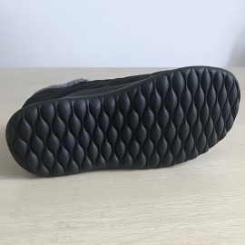 Men's Solid Snow Boots, Warm Fleece Cozy Non-slip Ankle Boots Plush Comfy Outdoor Hiking Shoes Lined Trekking Shoes, Winter