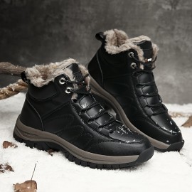 Men's Snow Boots Winter Outdoor Hiking Shoes Non-Slip Wear-resistant Shoes With Fuzzy Lining