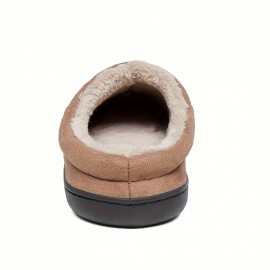 Plus Size Men's Warm Cozy Slides, Comfortable Fuzzy Soft Slippers, Plush Comfy Non-slip Home Shoes For Indoor Outdoor Bedroom, Winter