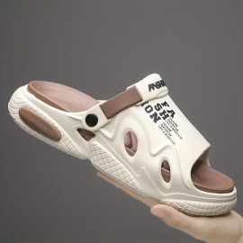 Men's Slide Sandals, Casual Non Slip Open Toe Shoes For Outdoor Beach, Spring And Summer