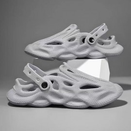 Men's Fashion Plain Color Clogs Anti Skid Closed-toe Slides Slippers Quick Drying Foam Runners For Indoor Outdoor Shower Beach Pool