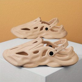 Men's Fashion Plain Color Clogs Anti Skid Closed-toe Slides Slippers Quick Drying Foam Runners For Indoor Outdoor Shower Beach Pool