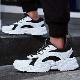 Men's Trendy Breathable Wear-resistant Chunky Sneakers For Jogging Gym