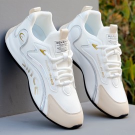 Men's Knit Breathable Running Shoes, Comfy Non Slip Lace Up Shock Absorption Sneakers For Men's Outdoor Activities