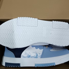 Men's Color Block Skate Shoes, Lace Up Comfy Non Slip Stree Style Sneakers For All Seasons Outdoor Workout Activities