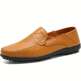 Men's Leather Loafer Shoes, Comfy Non-slip Slip On Shoes, Men's Shoes, Spring And Summer