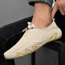Men's Loafer Shoes With Adjustable Drawstring, Casual Non-slip Slip On Shoes, Men's Shoes, Spring And Summer
