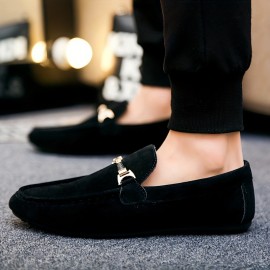 Men's Faux Suede Moccasin Loafer Shoes, Comfy Non-slip Slip On Shoes, Men's Shoes, Spring And Summer