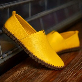 Men's Loafer Shoes, Superfine Fiber Leather Comfy Non-slip Slip On Shoes, Men's Shoes, Spring And Summer