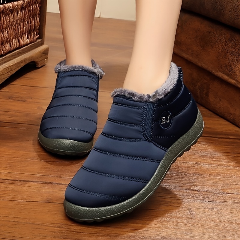 water repellent mens womens snow boots winter thermal shoes windproof hiking boots with fuzzy lining details 7