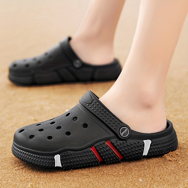 mens and womens clogs garden shoes comfortable lightweight hollow out sandals spring and summer details 2