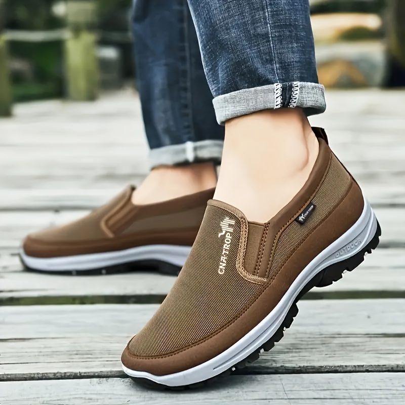 plus size mens trendy woven knit breathable slip on loafer shoes comfy non slip durable sneakers for mens outdoor activities details 7