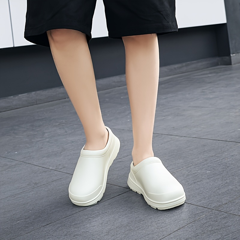 solid closed toe eva shoes, mens solid closed toe eva shoes oil proof waterproof non slip slip on shoes chef shoes kitchen cook shoes hospital shoes details 8